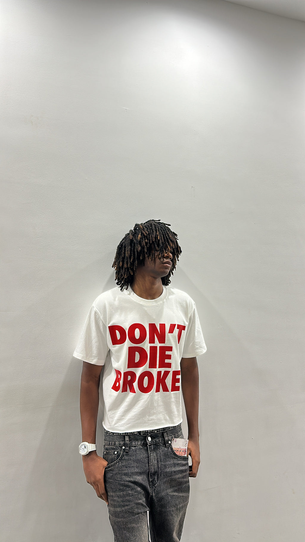 DDB TEE WHITE & RED