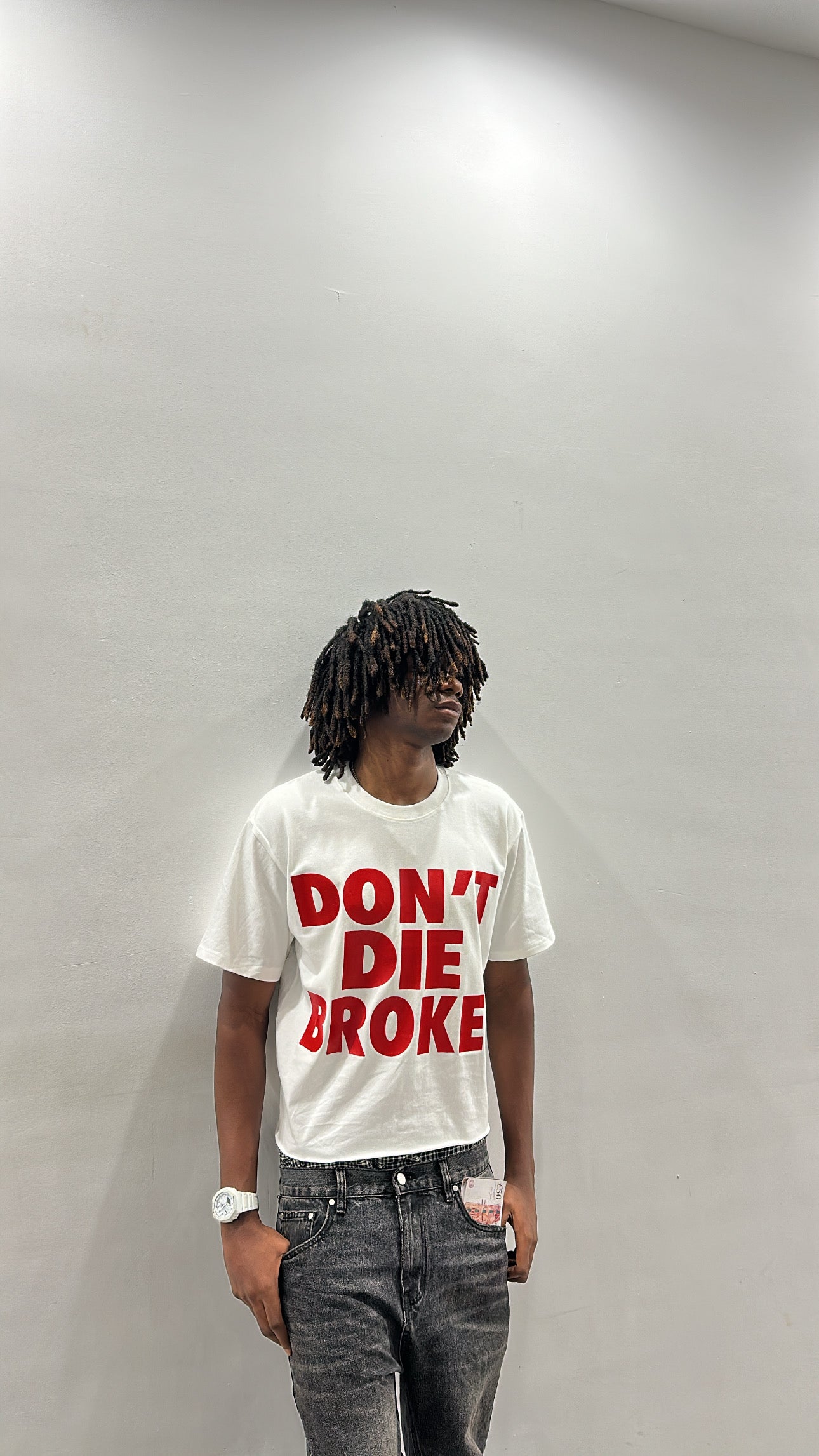 DDB TEE WHITE & RED